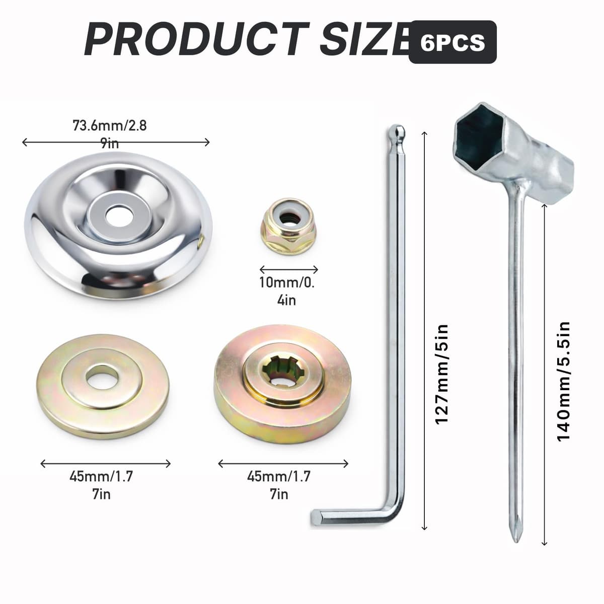 Rowglow 6pcs Tuercas Cuchilla Cabezal Desbrozadora Universal, Adaptador Cabezal Desbrozadora(6pcs) — view 2