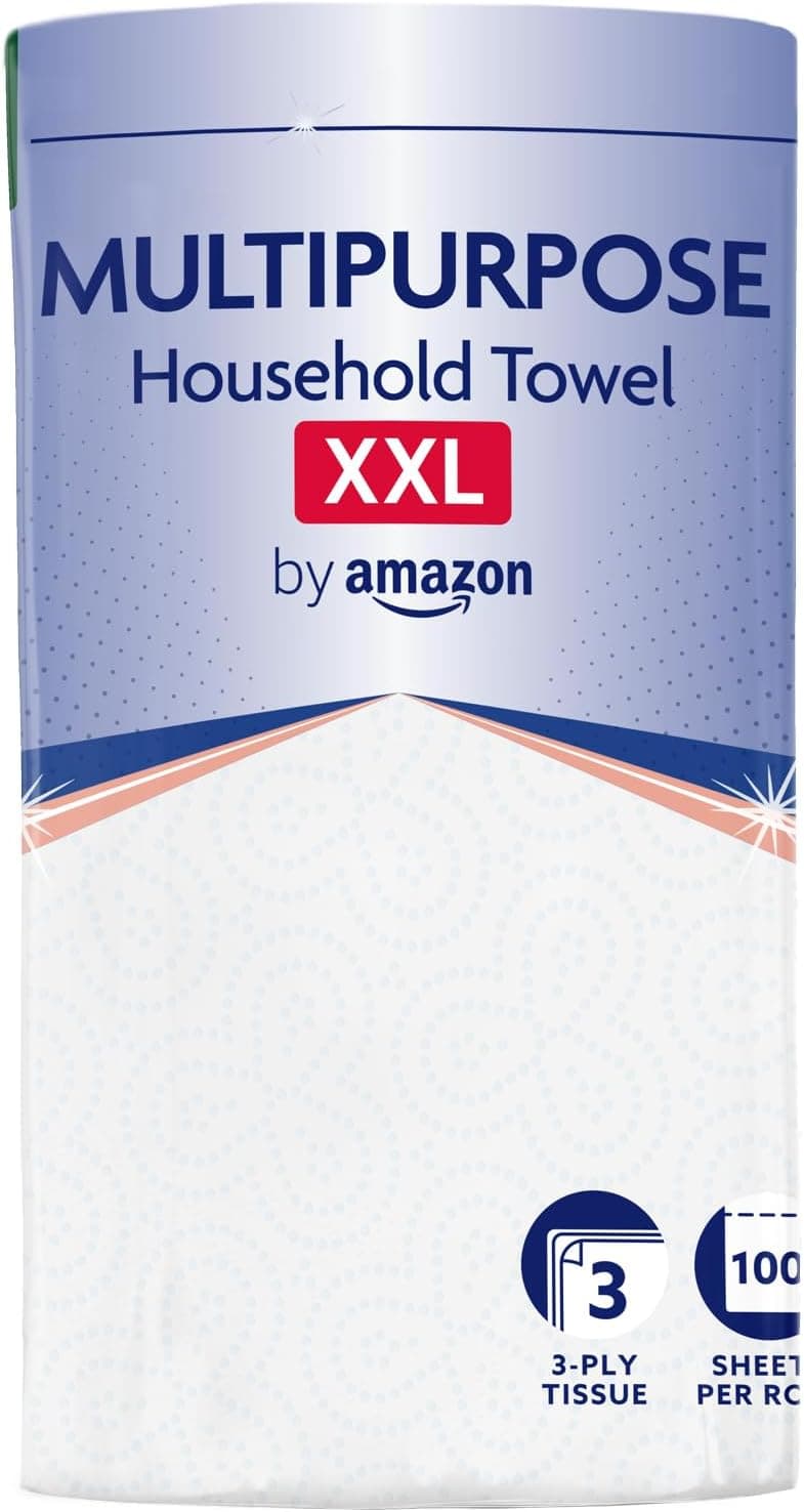 by Amazon Multipurpose Kitchen Roll, 3-Ply, XXL Household Towel, 12 Rolls (Pack of 1), 100 Sheets per Roll, FSC Certified 12 Rolls (Pack of 12) — view 2