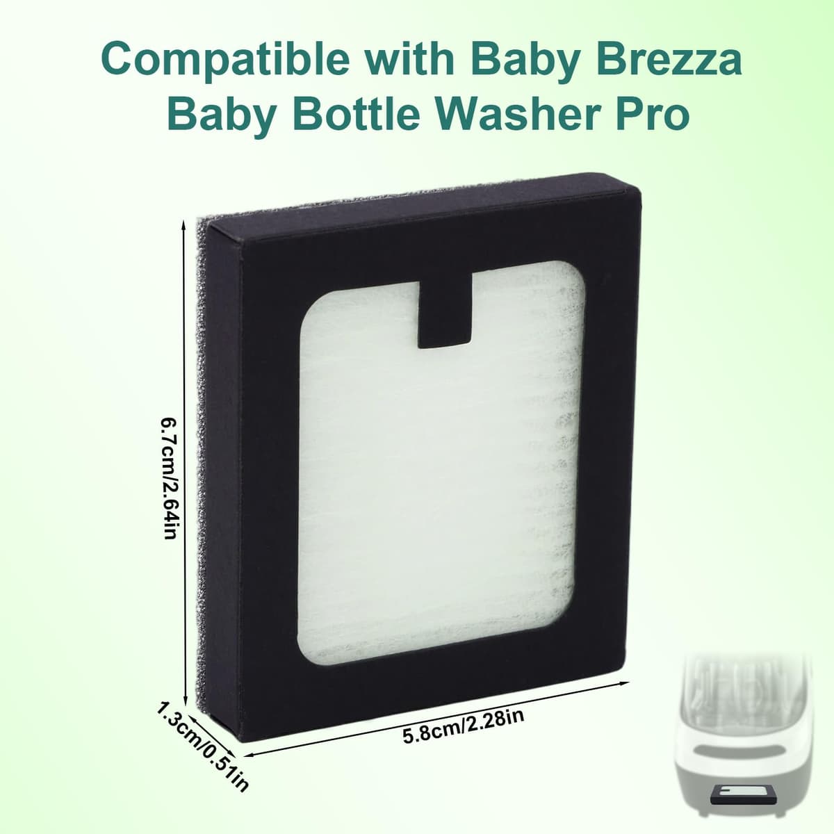 4pcs Filter Replacement Compatible with Baby Brezza Baby Bottle Washer Pro, 6.7x5.8x1.3cm/2.64x2.28x0.51in PP PET Bottle Cleaner Filtration Parts Accessories for Babybrezza — view 2