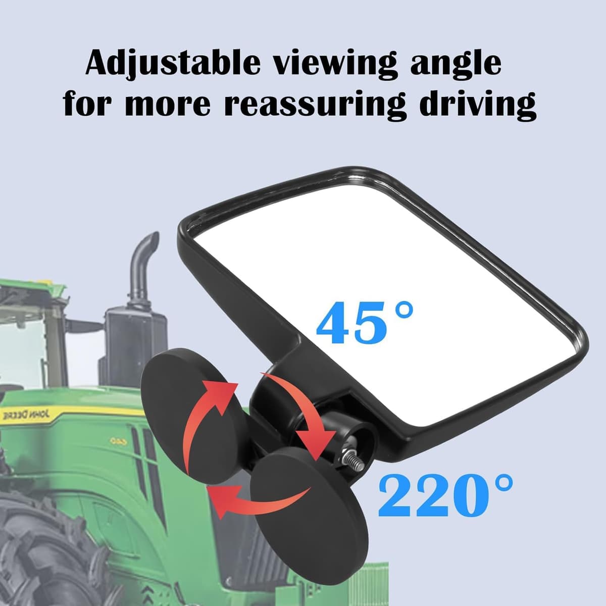 Rearview Mirrors Compatible With Mahindra, Kubota, John Deere, And Lawn Mover Side Mirrors With Strong Magnets, Tractor Accessories Come Pre-Assembled. — view 4