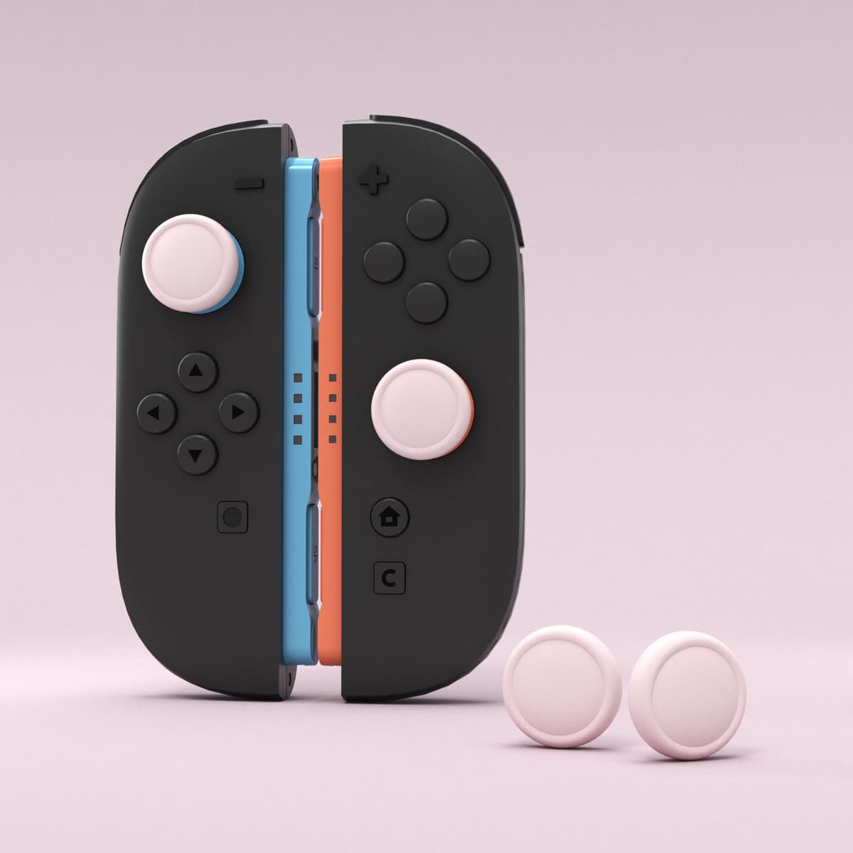PlayVital 4 Piezas de Agarres para el Pulgar para Nintendo Switch 2 (2025), Tapas de Silicona para Joysticks, Tapones para Joycon, Diseño Ergonómico, Cómodo y Antideslizante (Rosa) — view 2