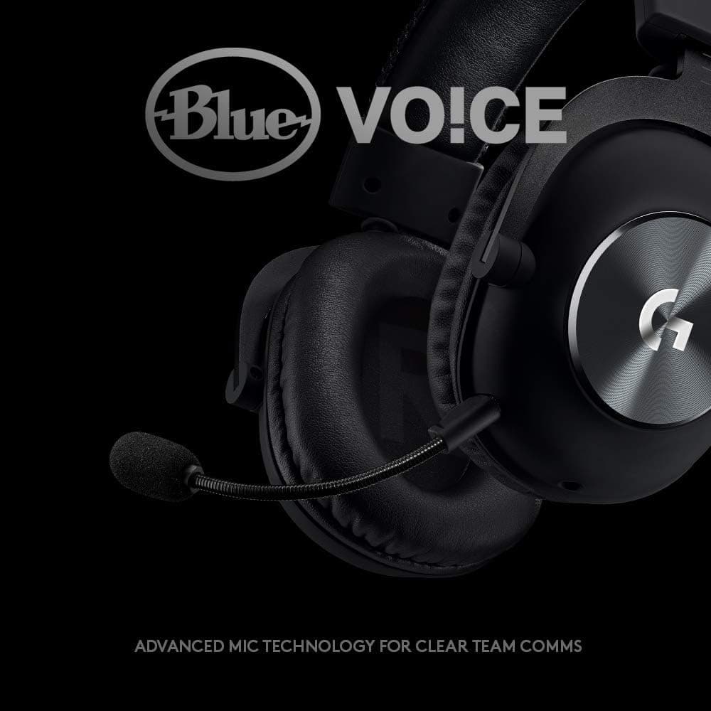 Logitech G PRO X Gaming-Headset, Corded, Over-Ear Headphones with Blue VO!CE Mic, DTS Headphone:X 7.1, 50mm PRO-G Drivers, 7.1 Surround Sound for Gaming, PC/PS/Xbox/Nintendo Switch - Black