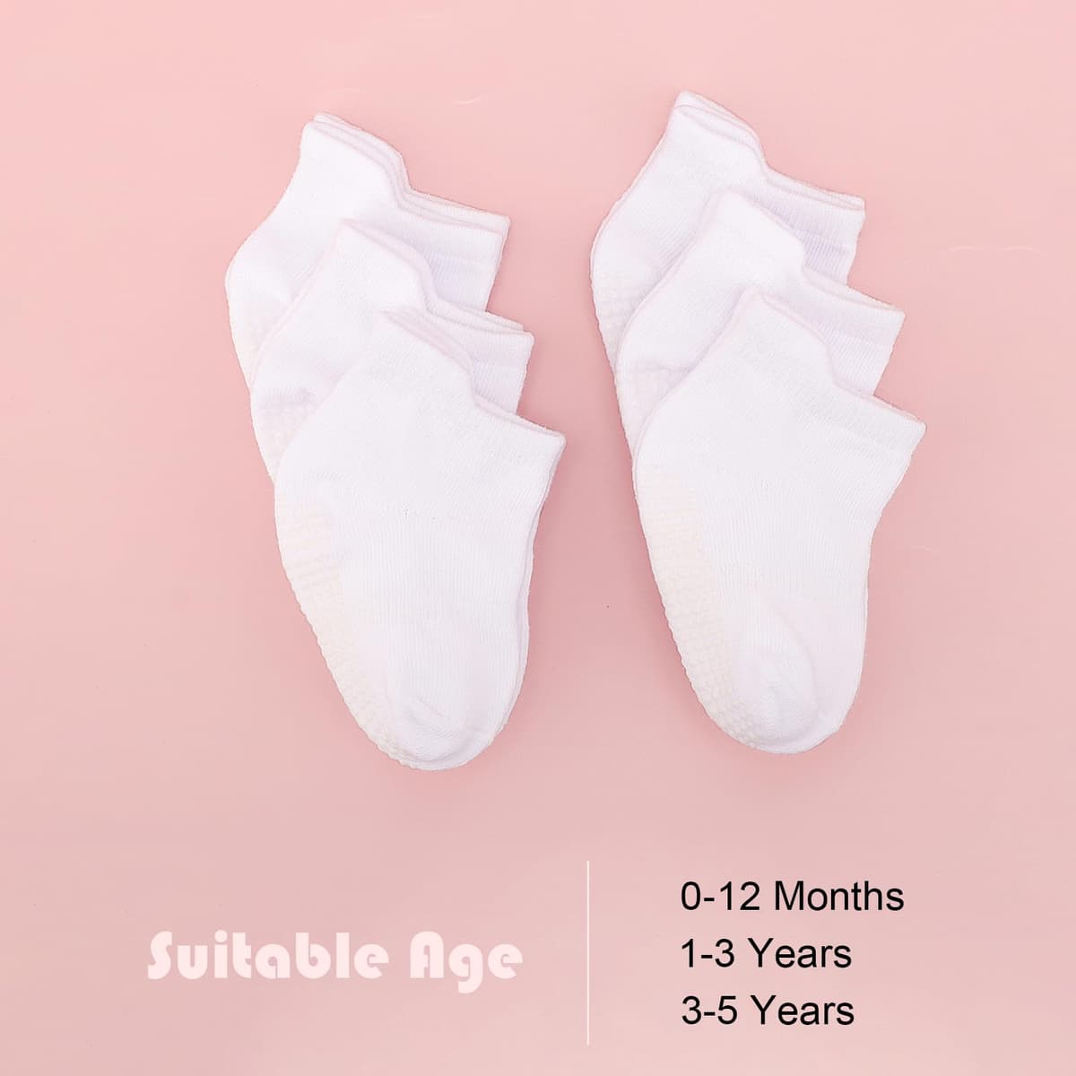 DRESHOW Calcetines Tobilleros Antideslizantes con Suelas Antideslizantes para Bebés Niños Pequeños Niños Niñas — view 5