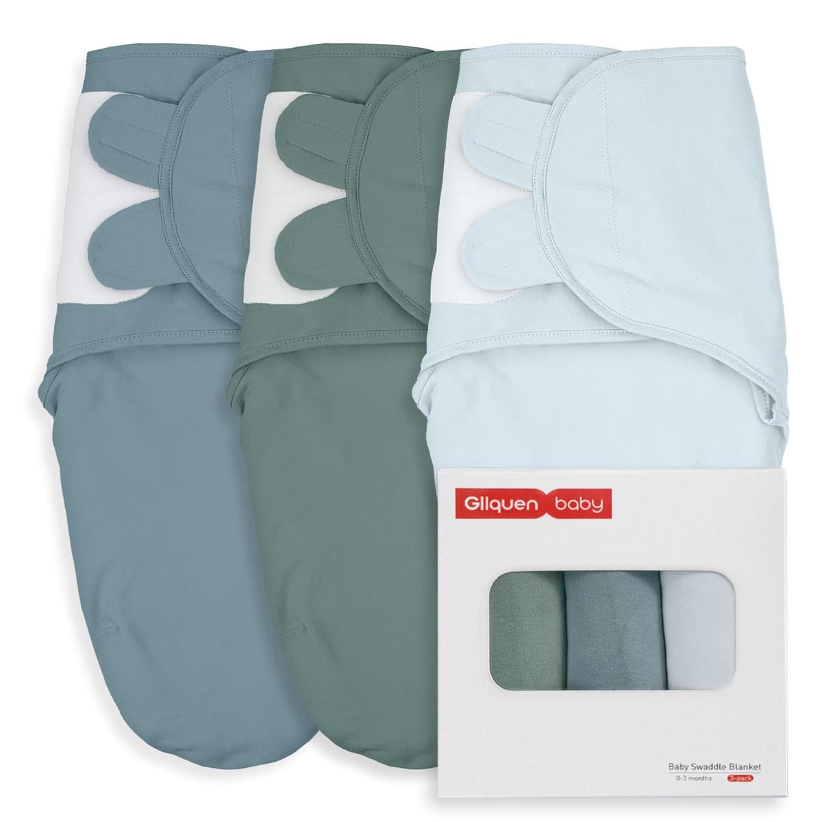 GLLQUEN BABY 3-Pack Organic Baby Swaddle Sleep Sacks for Newborn - Baby Swaddles 0-3 Months, Swaddle Sack, Rainbow & Sun, Blanket Wrap (Small/Medium) — view 13