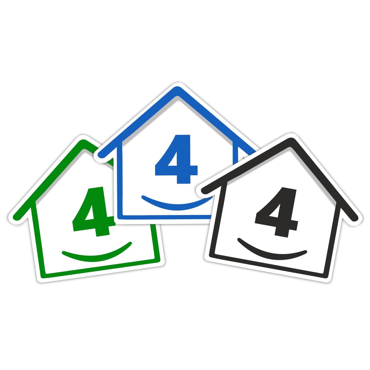 3 x Bin Numbers for Wheelie Bins, 1-99, 15cm ‘Happy House’ Colour Design Dustbin Stickers, Easy Application Stick On Number Stickers - Weatherproof Self Adhesive Vinyl – Blue, Black and Green (1) — view 29