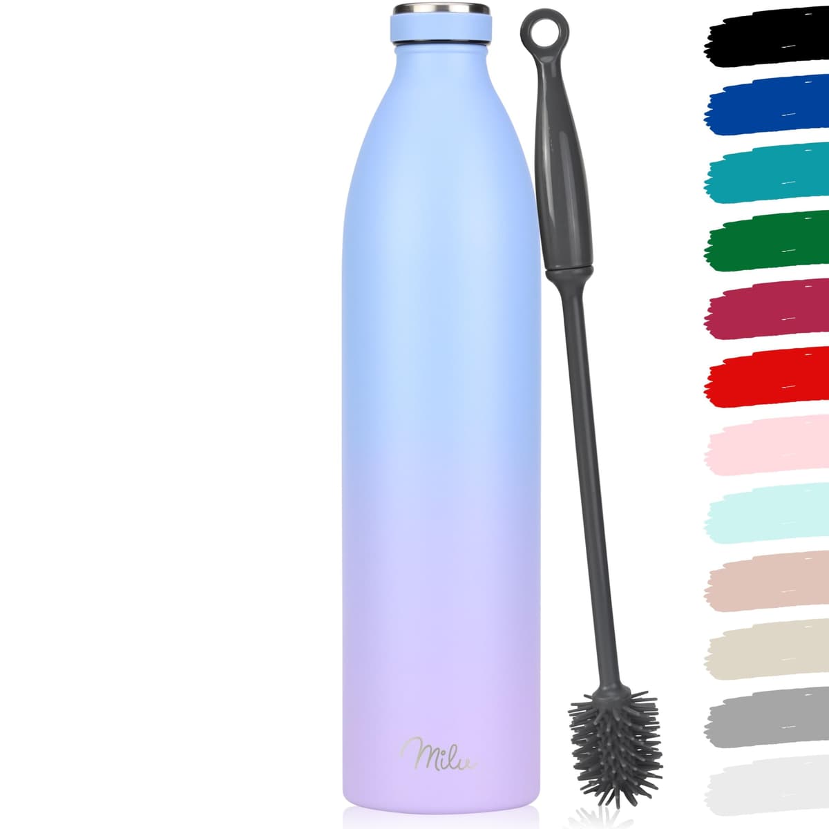 Milu Stainless Steel Drinking Bottle 1500 ml - Insulated Thermo Flask for Water - Leak Proof, Insulated and Double Walled, Carbonated (Granite Navy Blue, 1,5L) — view 31