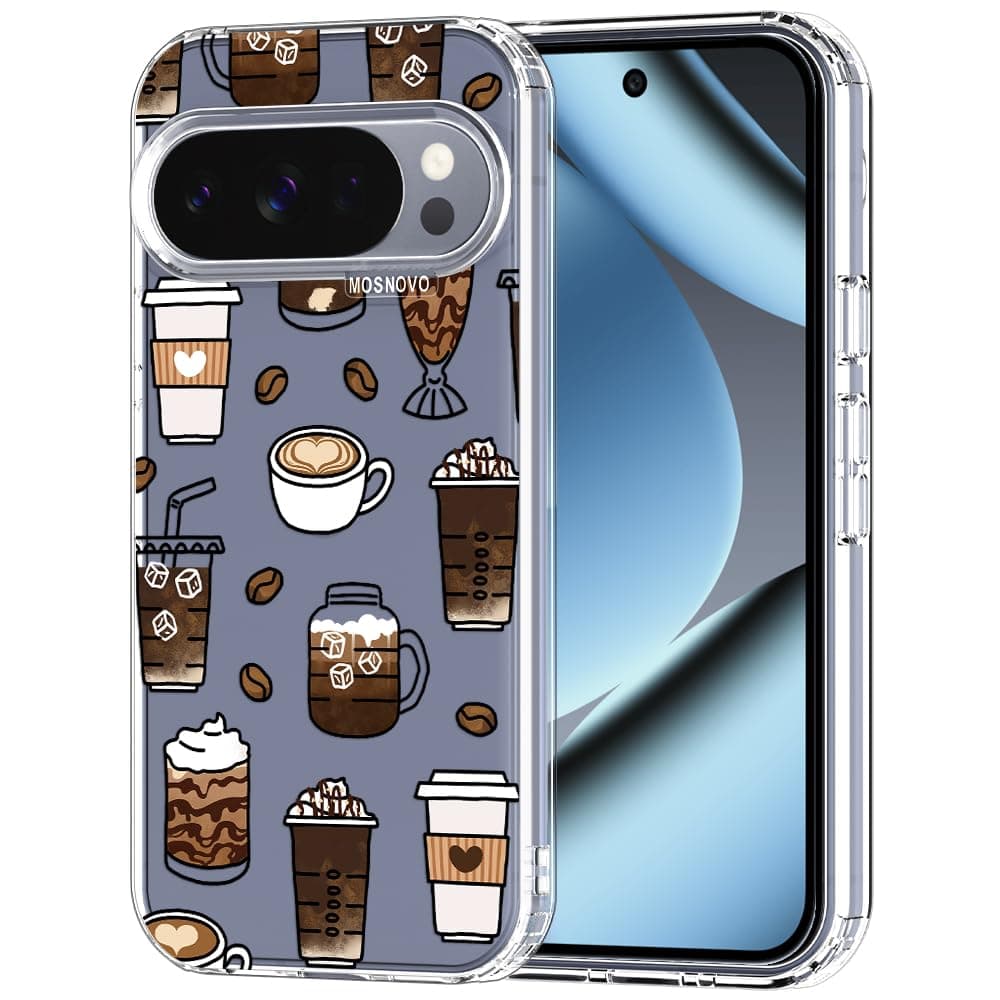 MOSNOVO Case for Google Pixel 9 & Pixel 9 Pro, [Buffertech 6.6ft Military-Grade Drop Protection] [Anti Peel Off Tech] Clear TPU Bumper Phone Case Cover Design - Eucalyptus — view 55