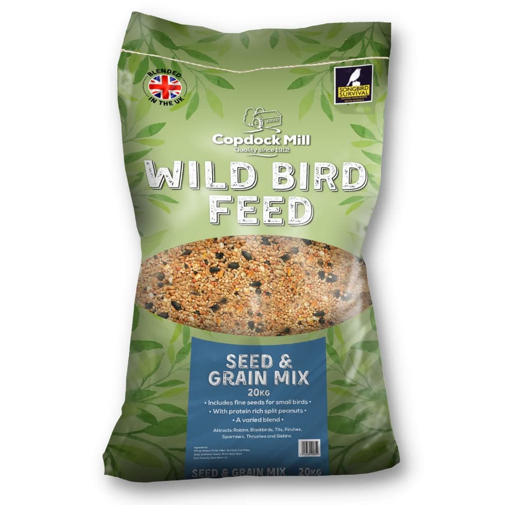 Copdock Mill Wild Bird Seed & Grain Mix 3.8 kg/5L Tub – All Year-Round High-Energy Wild Bird Food – 100% Natural Ingredients Including Sunflower Seeds and Peanuts — view 8