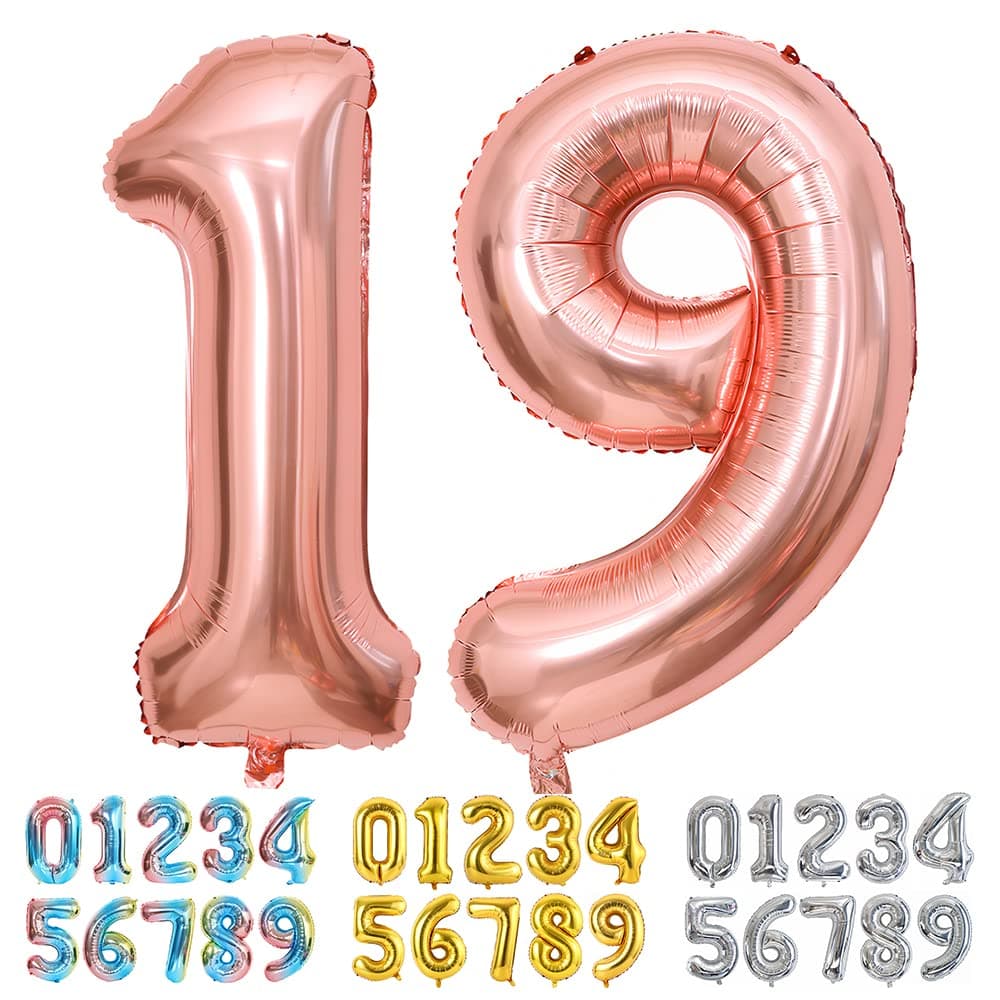 Foil Globo Número 5 Azul 40" (101cm), Inflable Helio o aire, Gigante Numeros 0-9, 10-19, 20-29, 30-100, Grande Globos Decoración para La Boda Aniversario y Cumpleaños Fiestas — view 521