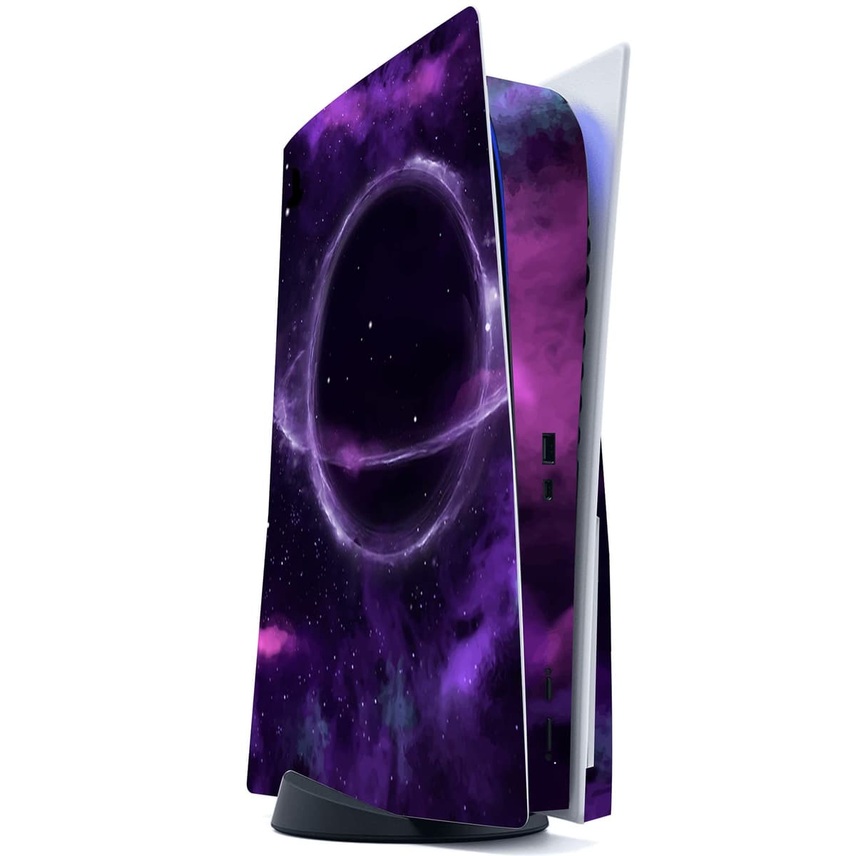 playvital Purple Deep Space Full Set Skin Decal for ps5 Console Disc Edition, Sticker Vinyl Decal Cover for ps5 Controller & Charging Station & Headset & Media Remote — view 3