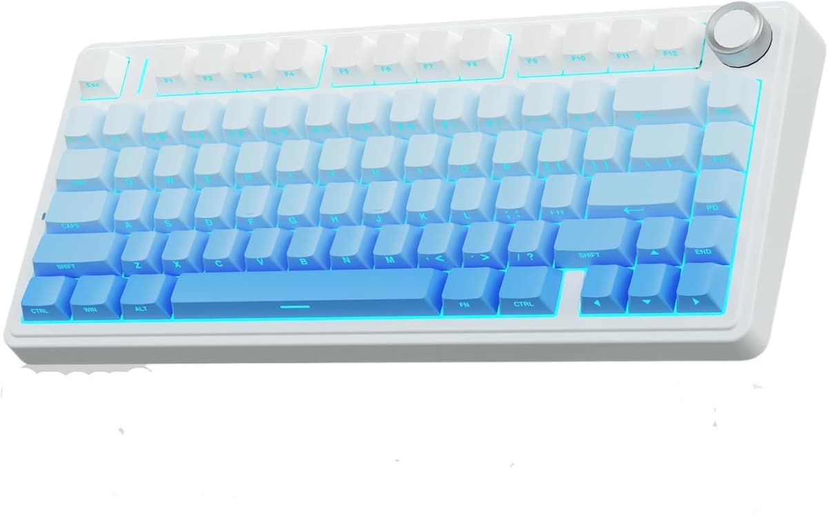 AULA F75 75% Wireless Mechanical Keyboard,2.4Ghz/Type-C/BT5.0 Gaming Keyboards,Advanced Structure,RGB Backlight,Hot Swappable Custom Keyboard for PC/Mac (Cool Black) — view 14
