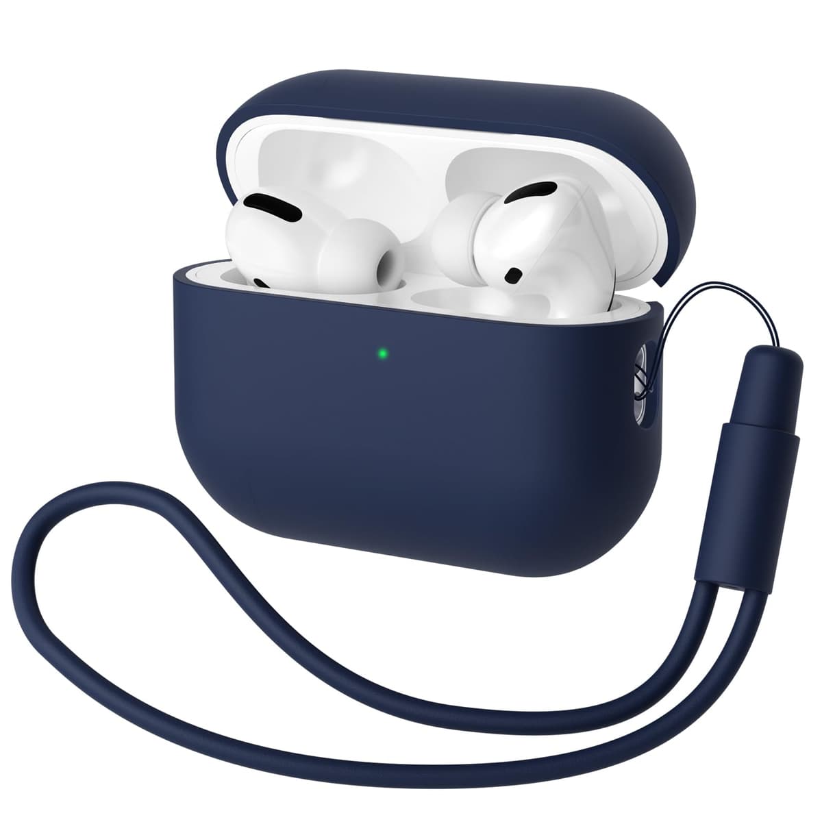 Funda Silicona Compatible con AirPods Pro 2.ª Generación, Ultradelgada Fundas Protectora de Silicona para AirPods Pro 2.ª Generación 2022, LED Visible Frontal, Azul Oscuro