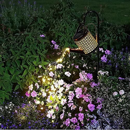 Solar Watering Can with Lights,Solar Outdoor Garden Decor Lights Waterproof Hanging Lantern Landscape Lights Retro Metal Solar Lights for Yard Lawn Patio Gardening Gifts — view 3