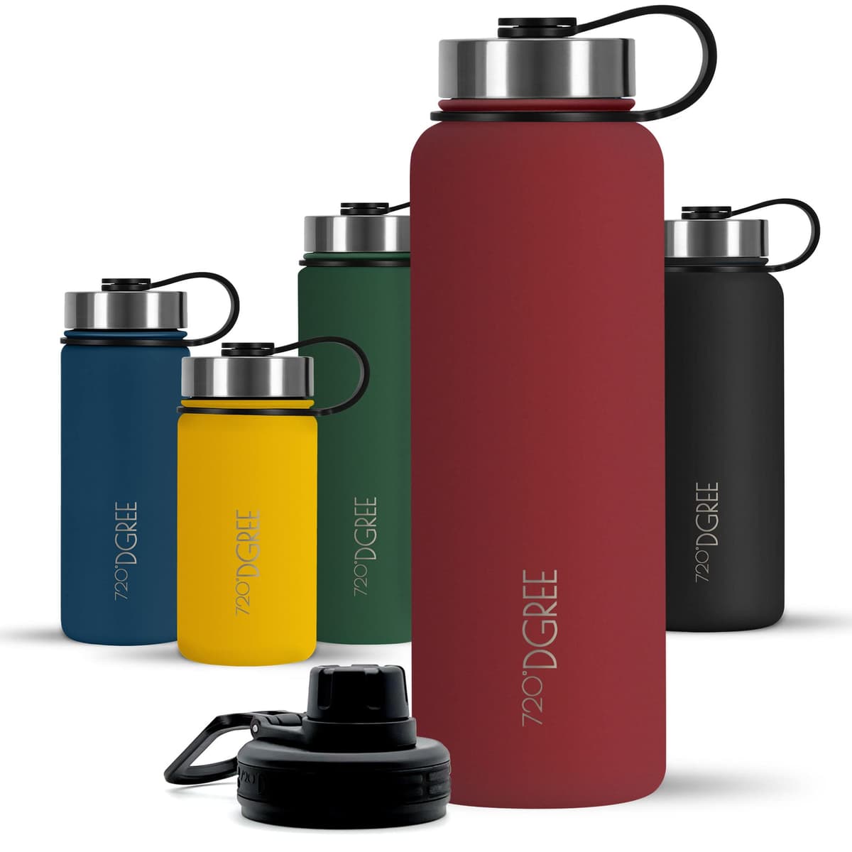 720°DGREE Botella Agua Termo Acero Inoxidable “noLimit“ – 410ml, 530ml, 710ml, 950ml, 1200ml - Sin BPA Free, Antigoteo y Prueba de Fugas - Frasco térmico, Cantimplora Aislada +Cubierta Deportes Gratis — view 10