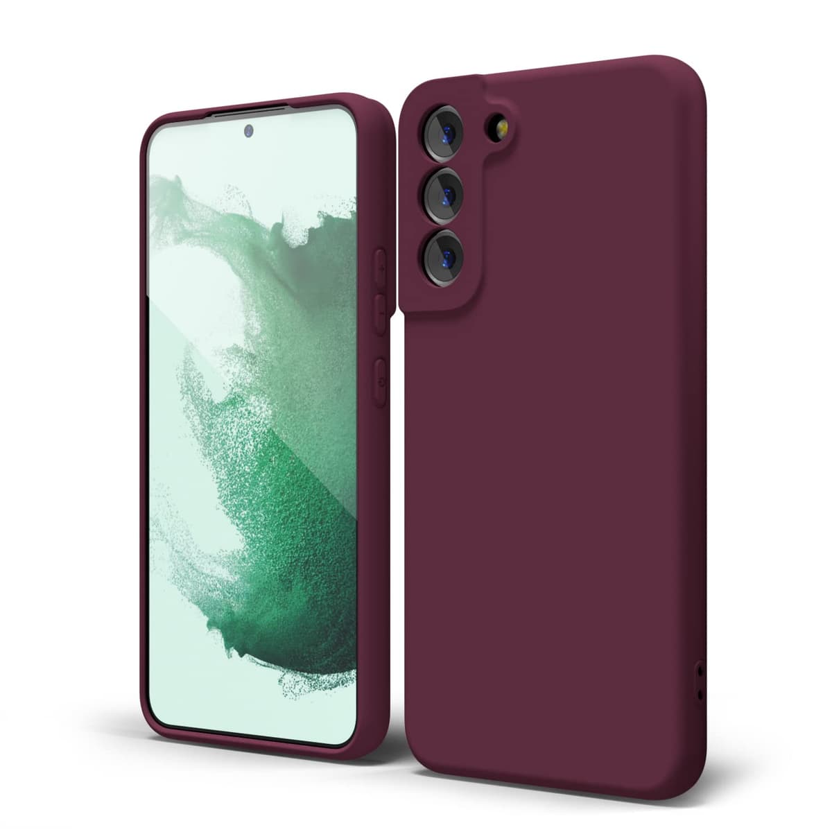 oakxco for Samsung Galaxy S23 Phone Case Liquid Silicone,Cute Thin Slim Soft Rubber TPU Plain Smooth Gel Cover for Women Girl Aesthetic Design, Matte Solid Protective & Shockproof, Burgundy Plum Wine — view 443