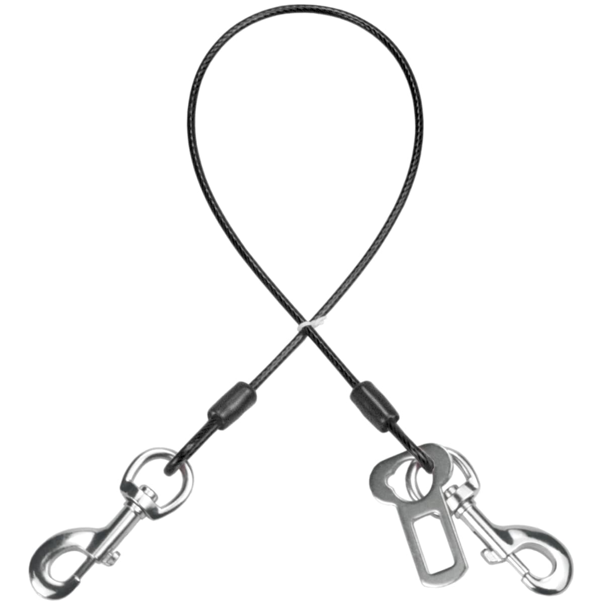 Dog Car Seat Belt, Dog Car Harnesses Chew Proof Steel Rope Cable, Waterproof Dogs Safety Belt, Vehicle Harnesses with Double Clips and Latch Attachment