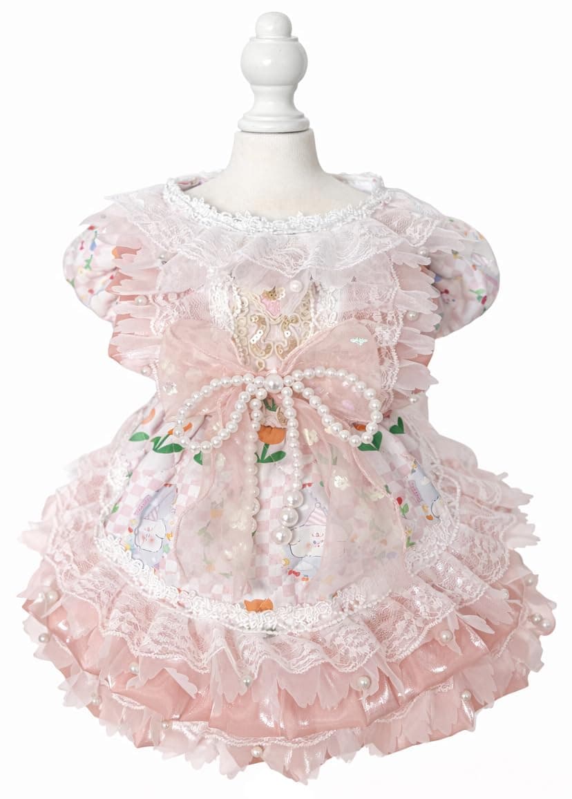 MaruPet Fashion Sweet Puppy Dog Chiffon Princess Dress for EXTRAL Small and Small Dog Pink S — view 49