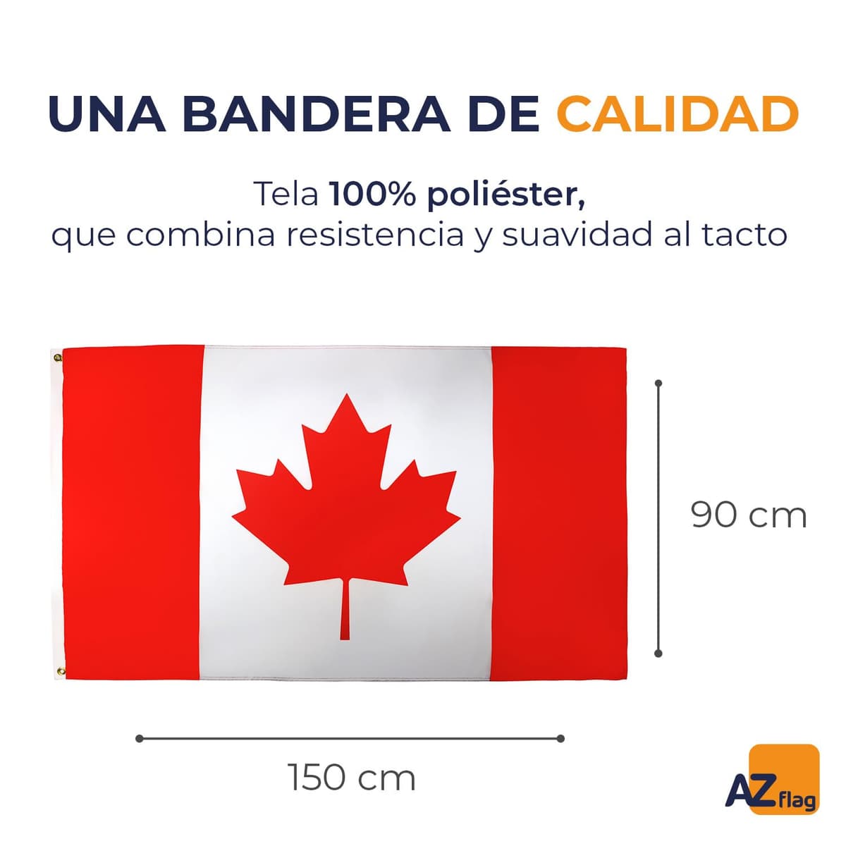 AZ FLAG - Bandera de Canadá - 150x90 cm - Bandera Canadiense 100% Poliéster con Ojales Metálicos Integrados - Estandarte 110 g — view 2
