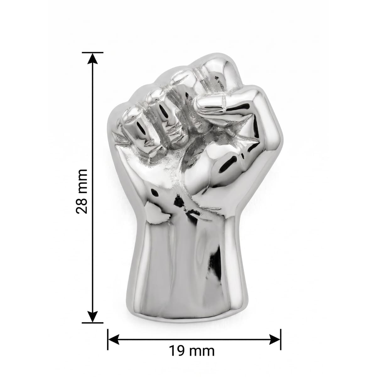 Pins de Puño Levantado Plateado | Broche de Traje para Hombre | Pin de Rock para Mochila | Accesorio para Hombre y Mujer | Regalo Original para Motociclista | Insignia Punk Rebelde y Elegante — view 2