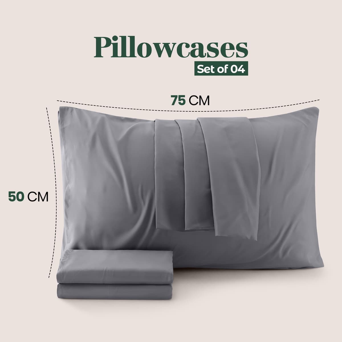 Utopia Bedding - 4 Pack Pillow Cases - OEKO-TEX - Standard Size 50x75 cm - 100% Brushed Microfiber Pillowcases with Envelope Closure, pillows not included - Wrinkle, Fade, & Stain Resistant - Grey — view 2