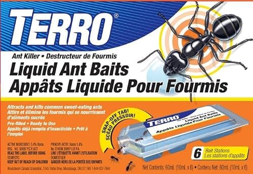 TERRO Liquid Ant Bait Stations T300CAN - Liquid Bait to Eliminate Ants - Bait System - 6 Count Stations for Effective Indoor Ant Control