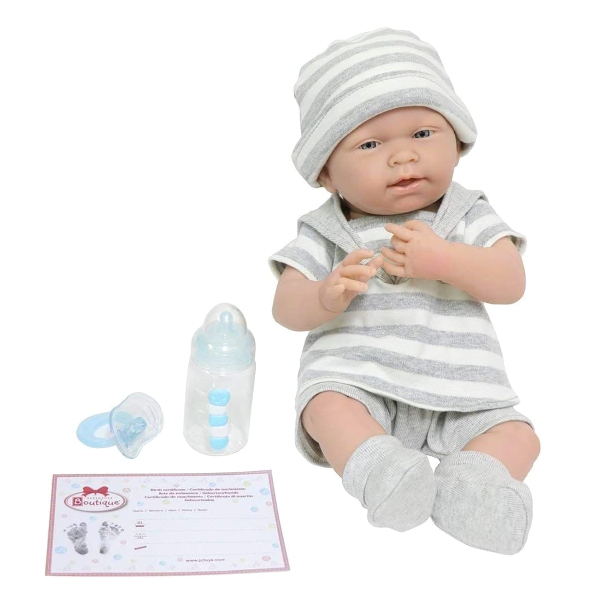 JC TOYS- Muñeca La Newborn recién Nacida de 38 cm es de Vinilo Suave, Ropa de algodón Calado y Accesorios, niña, Rosa, diseñado en España por Berenguer, 2 años — view 17