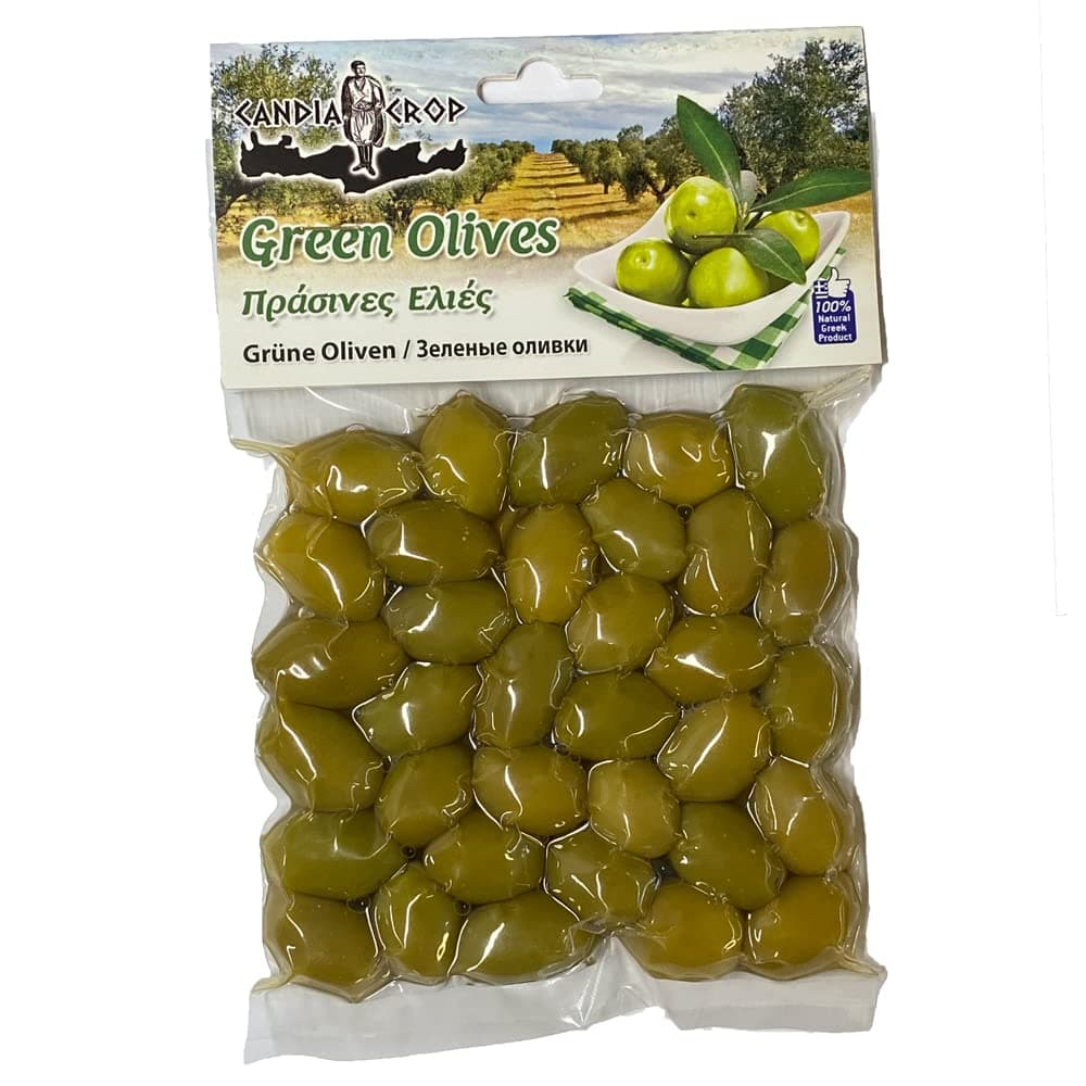 Candia Crop Aceitunas Verdes Griegas con Hueso, Paquete de 5 x 200g (Total: 1 kg)