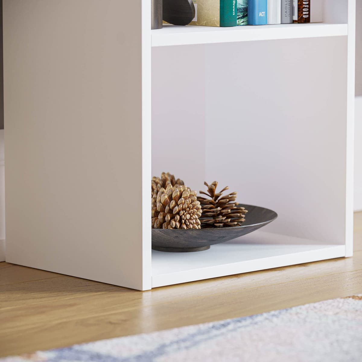 Vida Designs Oxford 4 Tier Cube Bookcase, White Wooden Shelving Display Storage Unit Office Living Room Furniture — view 5