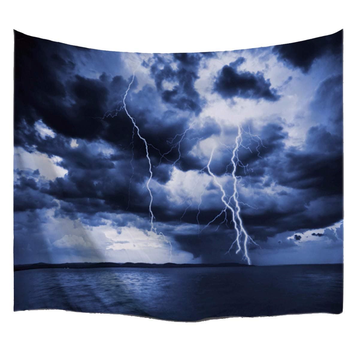 A.Monamour Mermaid And The Sailing Pirate Ship Art Print Fabric Wall Hanging Tapestry Wall Decors Window Curtains For Living Room Bedroom 180X200Cm/71"X80" — view 44