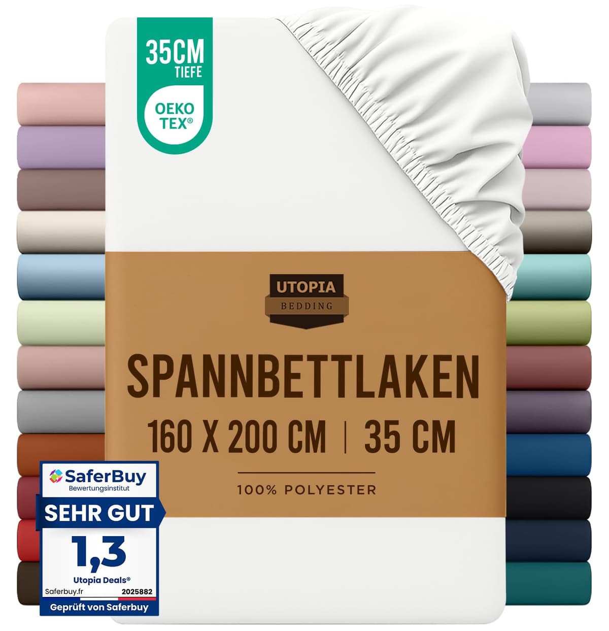 Utopia Bedding Fitted Sheet King, Grey - Deep Pocket 14 inch (35 cm) - Easy Care - OEKO-TEX Certified - Soft Brushed Microfibre Fabric - Shrinkage and Fade Resistant - Bottom Sheet — view 70