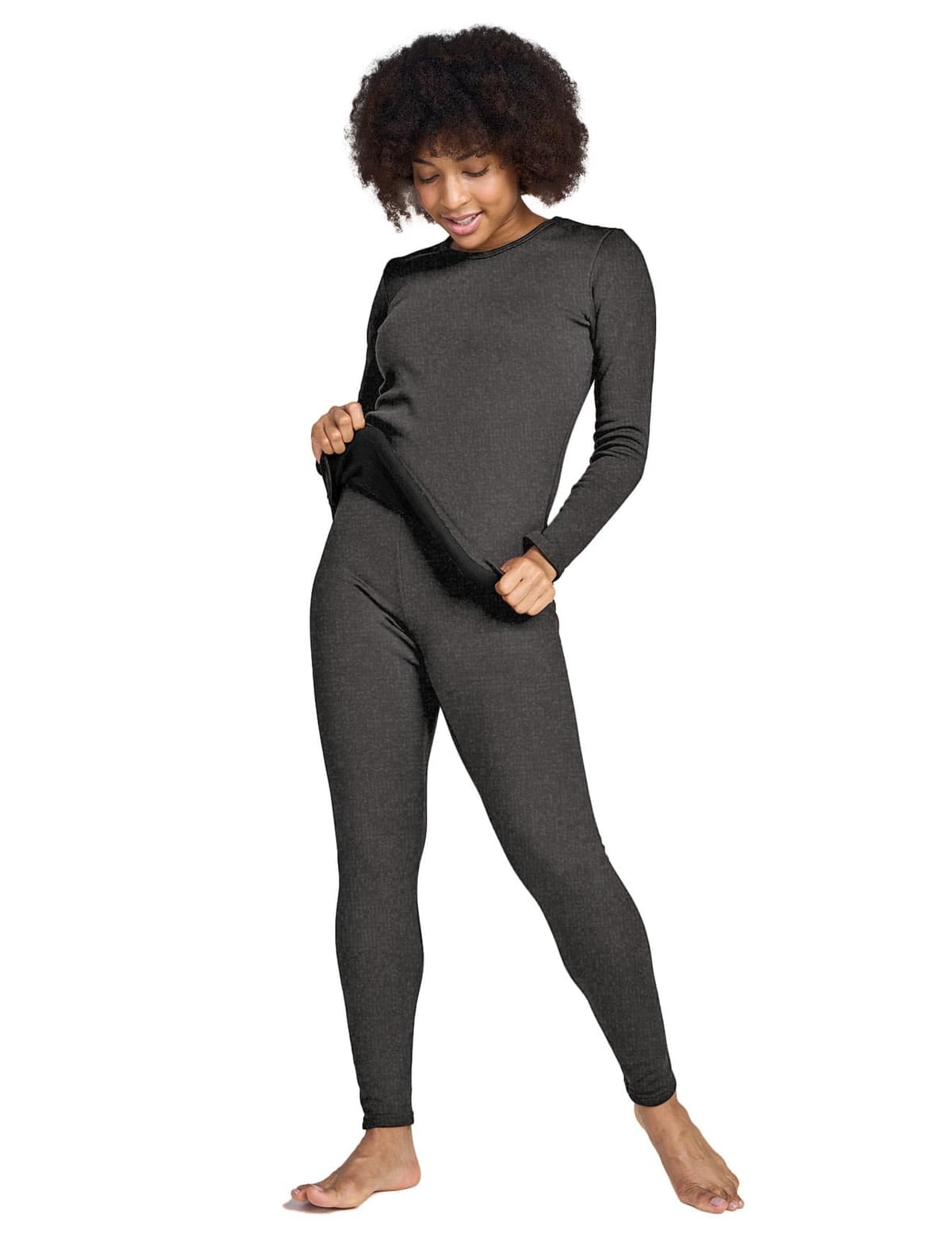 LAPASA Conjunto Ropa Termica Mujer Extra Calido Set Interior Camiseta Manga Larga Malla Termico Deportiva Invierno Frio Extremo Deporte Esqui Montaña L17/L41/L44 — view 16