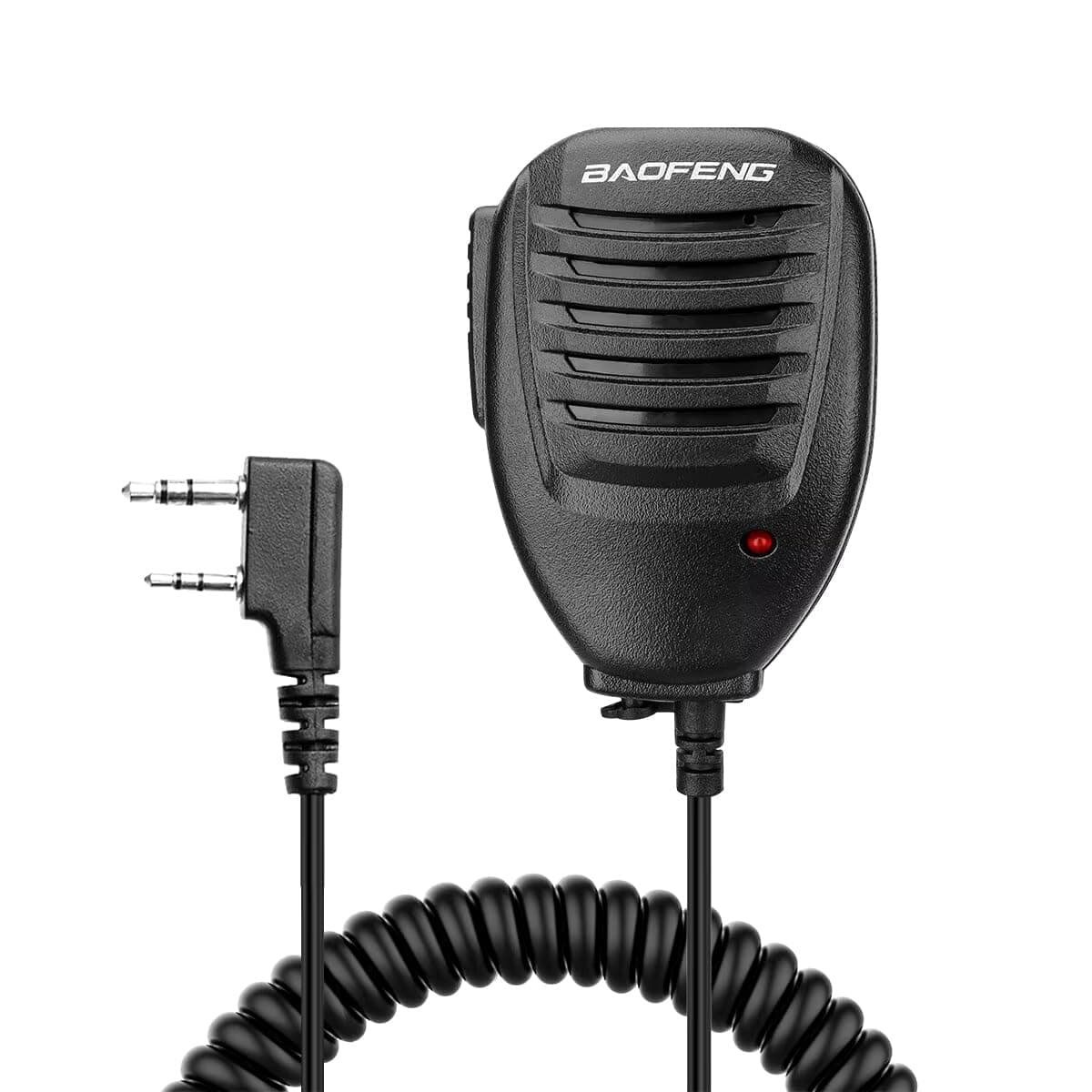 TECHZOCO Micrófono Altavoz para Walkie Talkie, micrófono para walkie Talkie, Compatible con BaoFeng BF-F8HP UV-5R UV-5R Plus GT-3 BF-888s Radio con suspensión de micrófono, Led Rojo