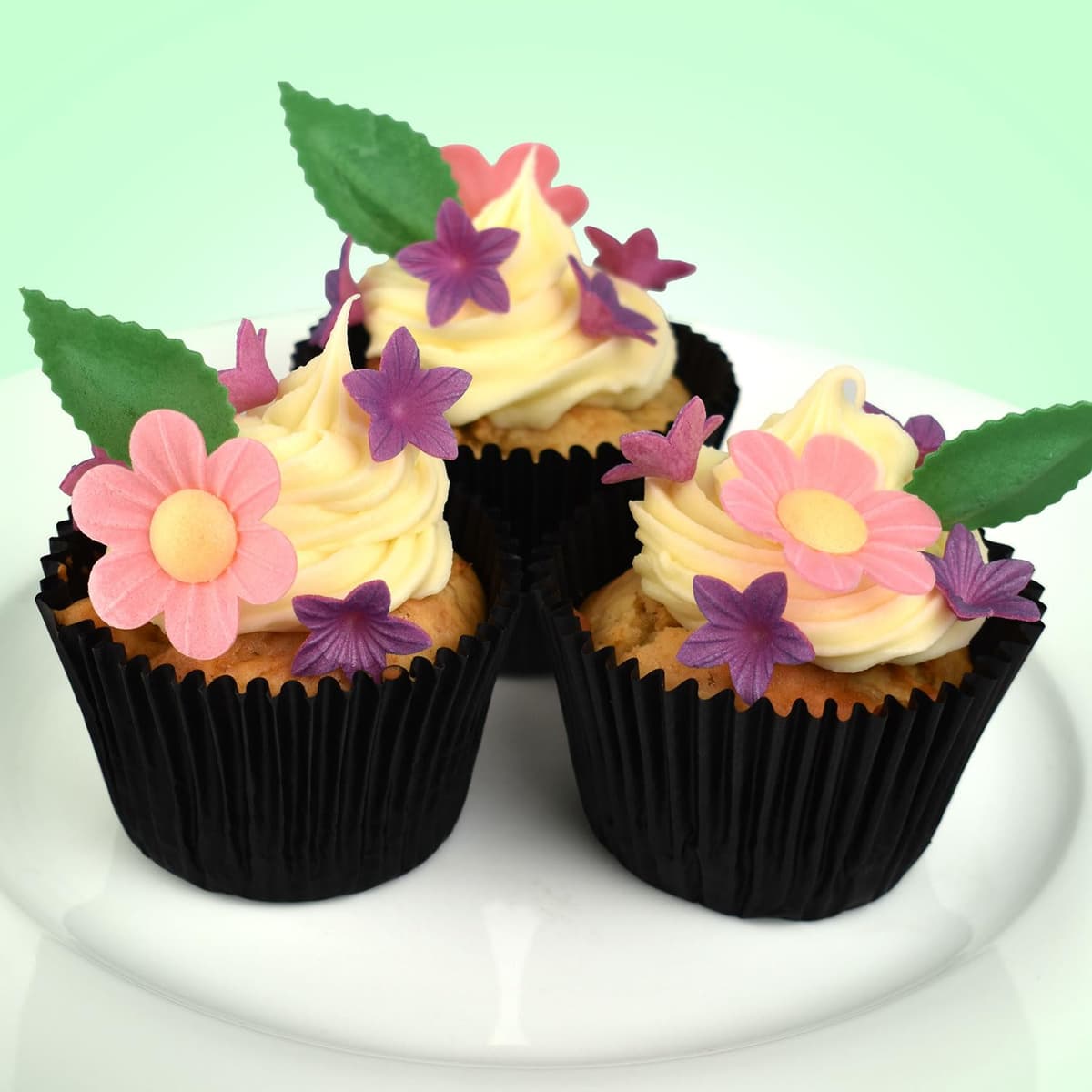 Dekora - Kit de Flores y hojas de Papel de Oblea para Decoración de Tartas, Cupcakes u otros Postres — view 4
