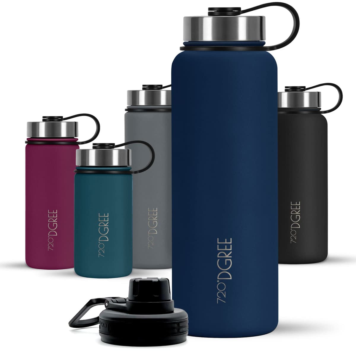 720°DGREE Botella Agua Termo Acero Inoxidable “noLimit“ – 410ml, 530ml, 710ml, 950ml, 1200ml - Sin BPA Free, Antigoteo y Prueba de Fugas - Frasco térmico, Cantimplora Aislada +Cubierta Deportes Gratis — view 14