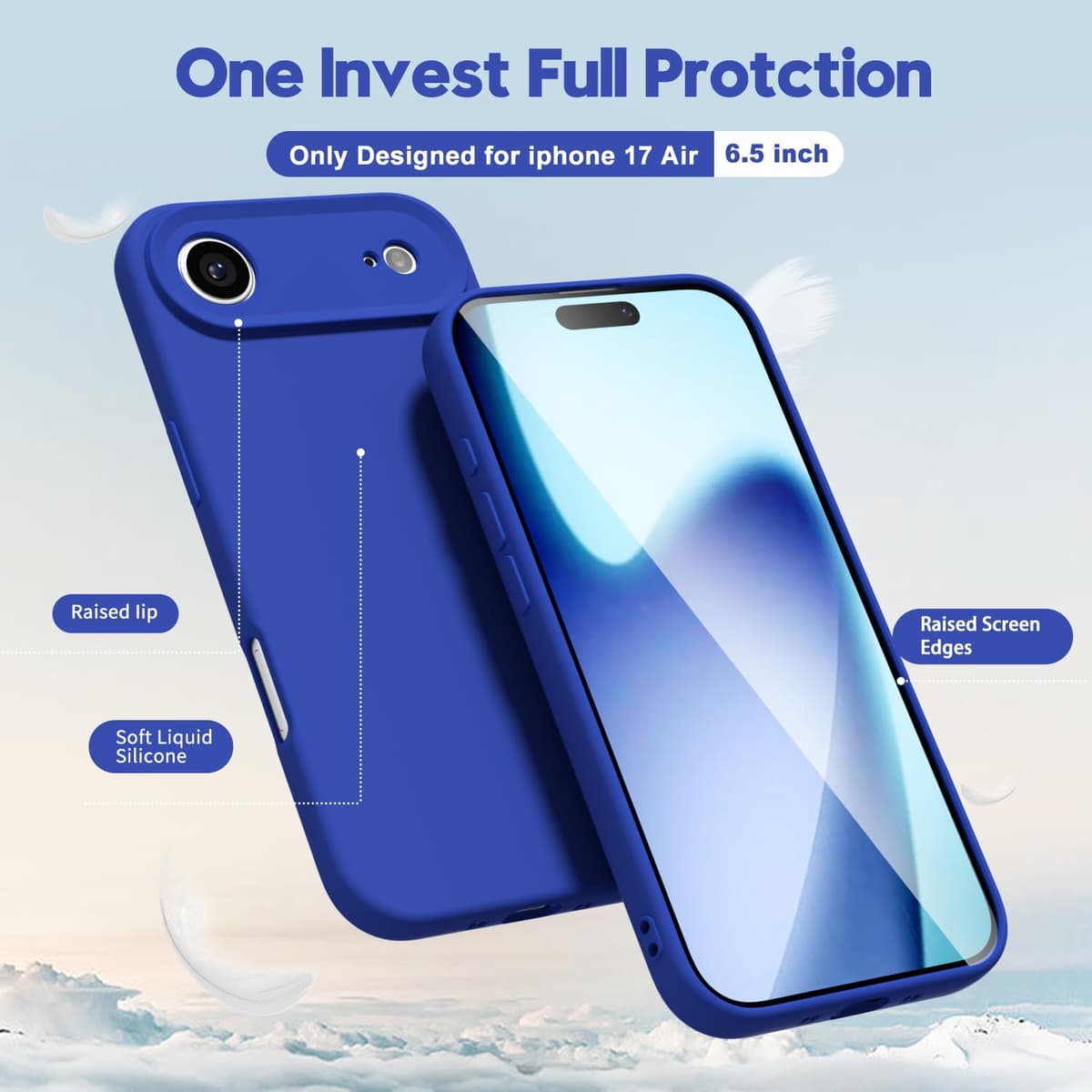 oakxco for iPhone 17 Pro Max Phone Case Liquid Silicone, Cute Thin Slim Grip Soft Rubber Gel for Women Men, Smooth Matte TPU Plain Solid Color Girly Simple Case with Camera Cover, Light Pink — view 1321