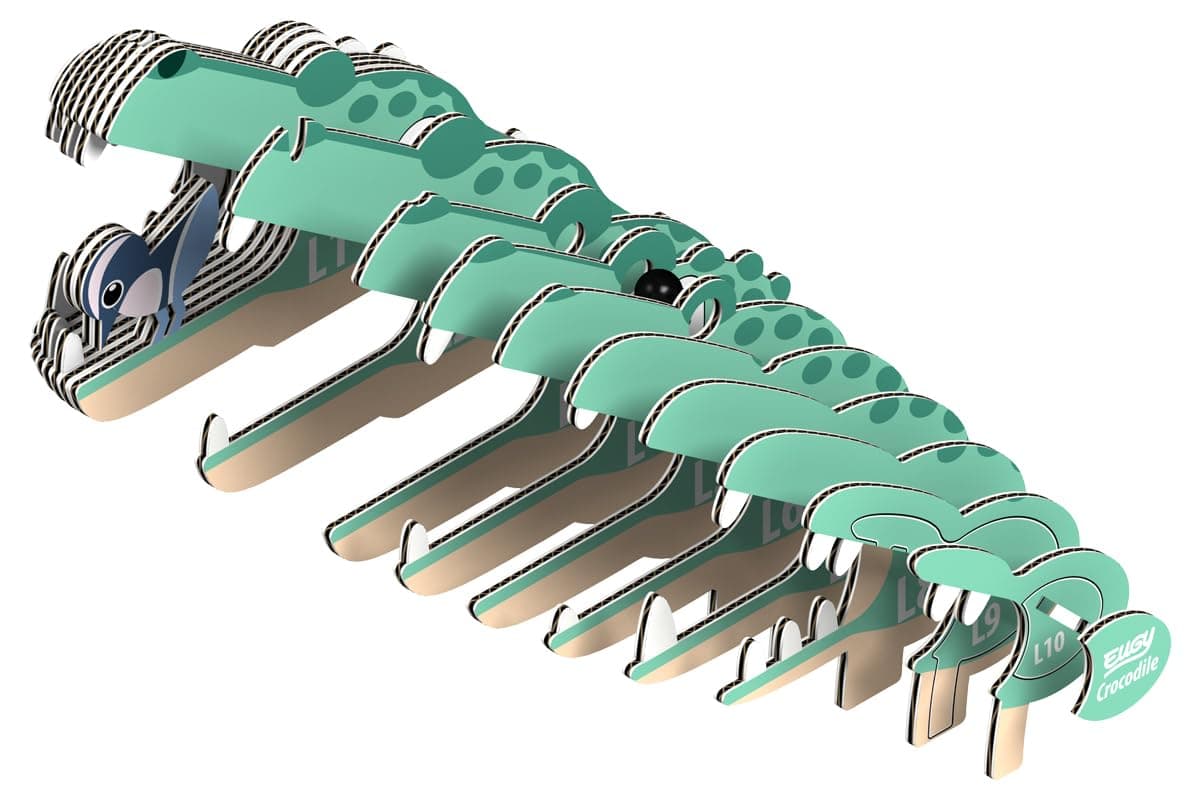 EUGY 029 Cocodrilo. Eco-Friendly 3D Paper Puzzle — view 3