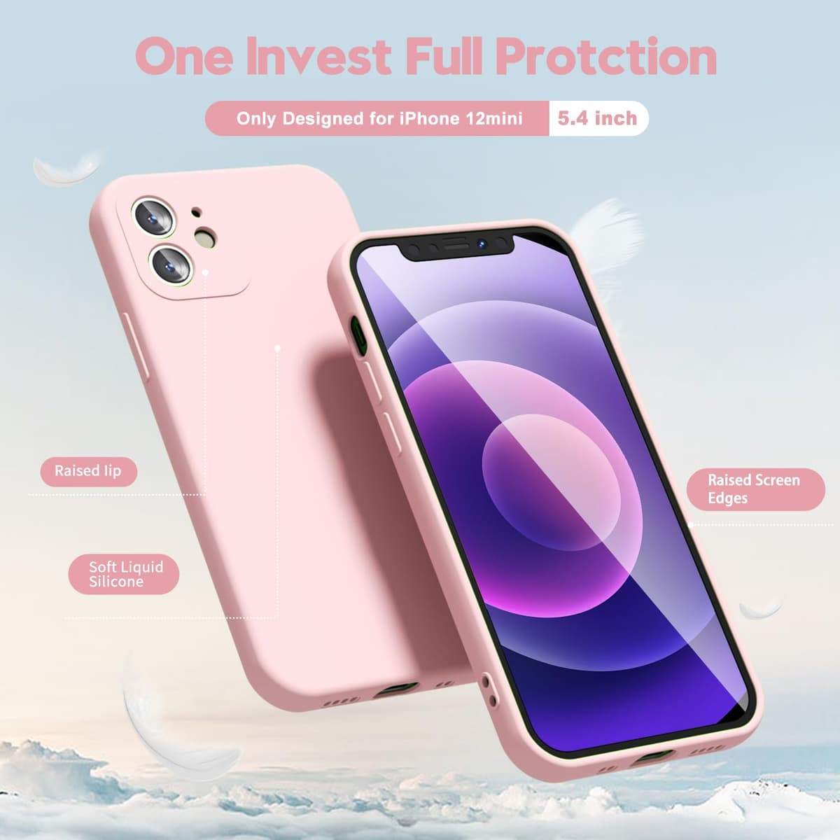oakxco for iPhone 17 Pro Max Phone Case Liquid Silicone, Cute Thin Slim Grip Soft Rubber Gel for Women Men, Smooth Matte TPU Plain Solid Color Girly Simple Case with Camera Cover, Light Pink — view 514