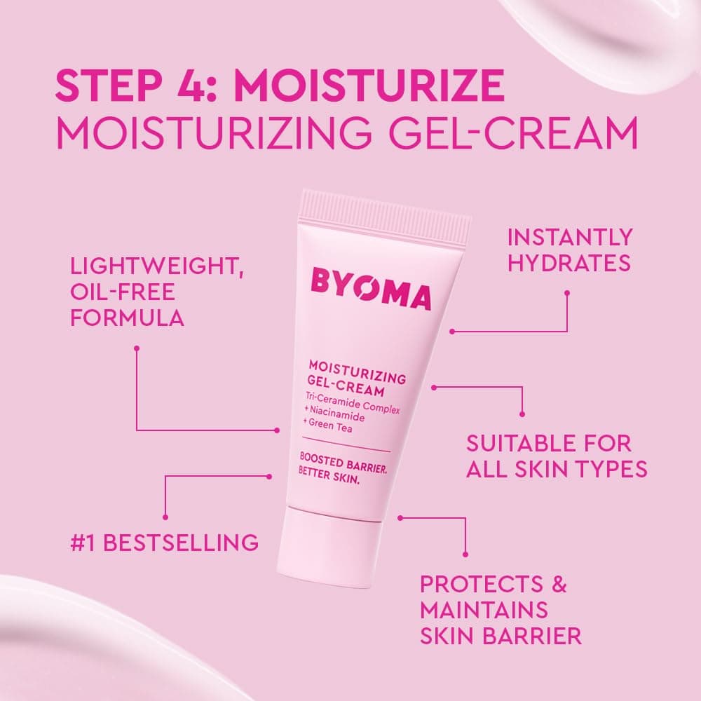 BYOMA Universal Skincare Heroes (5-Piece Kit) - Skincare Gift Set with Jelly Cleanser, Milky Toner, Hydrating Serum, Gel Cream & SPF 50 - Skin Barrier Repair Gift Set with Makeup Bag — view 6