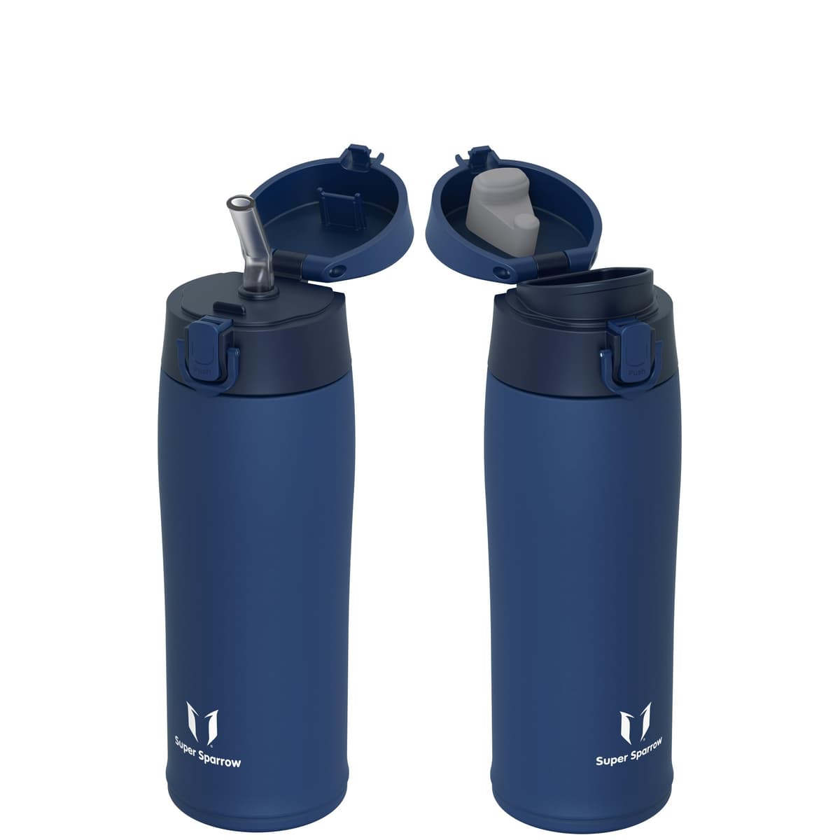 Super Sparrow Insulated Water Bottle - Travel Mug - 500ml, 750ml，950ml - Stainless Steel Water Bottles - BPA Free - Leakproof Metal Bottles - Includes 2 Lids, Straw Lid & Spout Lid — view 18