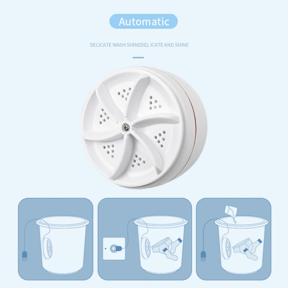 2026 Mini Lavavajillas portátil Lavadora Compacto para Camping Vacaciones de Negocios Viajes Smart Home Hogar (Blanco, 9 cm) — view 5