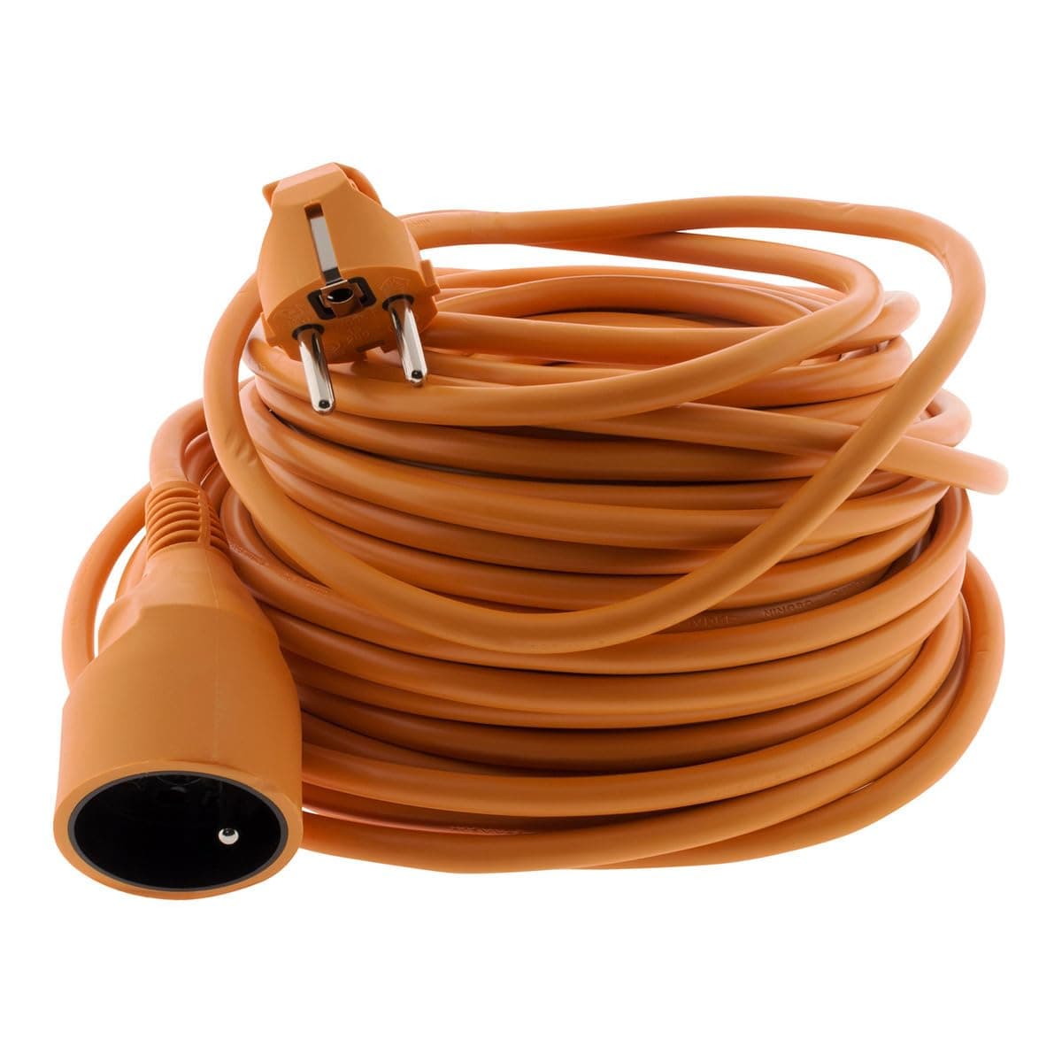 Zenitech - Alargador de Corriente 16A HO5VV-F 2x1,5mm² 3680W / 230V - Ideal para Cortacéspedes y Barbacoas - Resistente a Condiciones Exteriores - Conforme a Normas NF y CE - Naranja - Longitud 25m — view 5