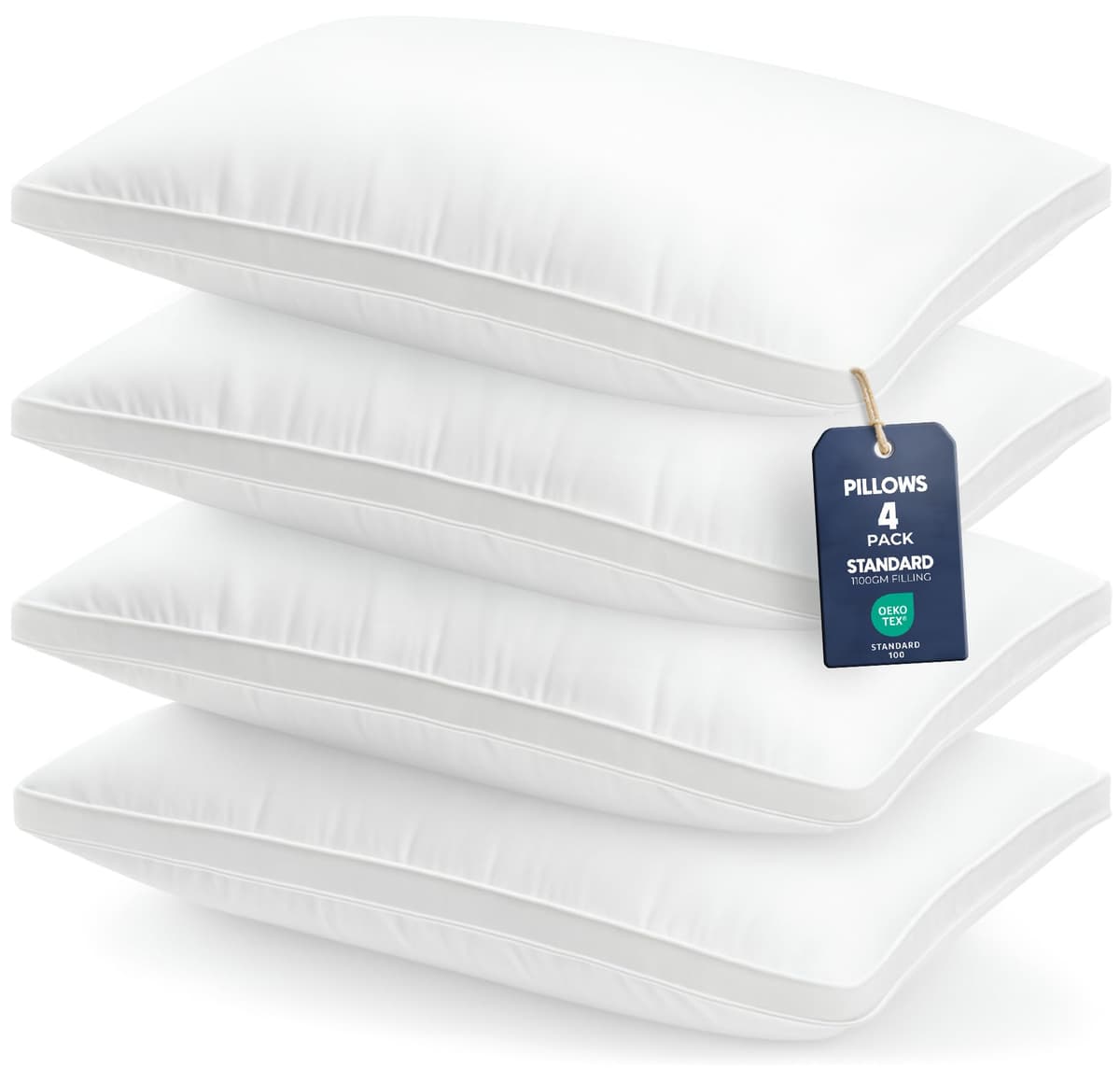 Utopia Bedding Pillows 2 Pack King Size, (Navy) Luxury Hotel Quality Pillows, Brushed Fabric, Bed Pillow for Back, Stomach or Side Sleepers - 20 x 36 inch / 50 x 90 cm — view 16