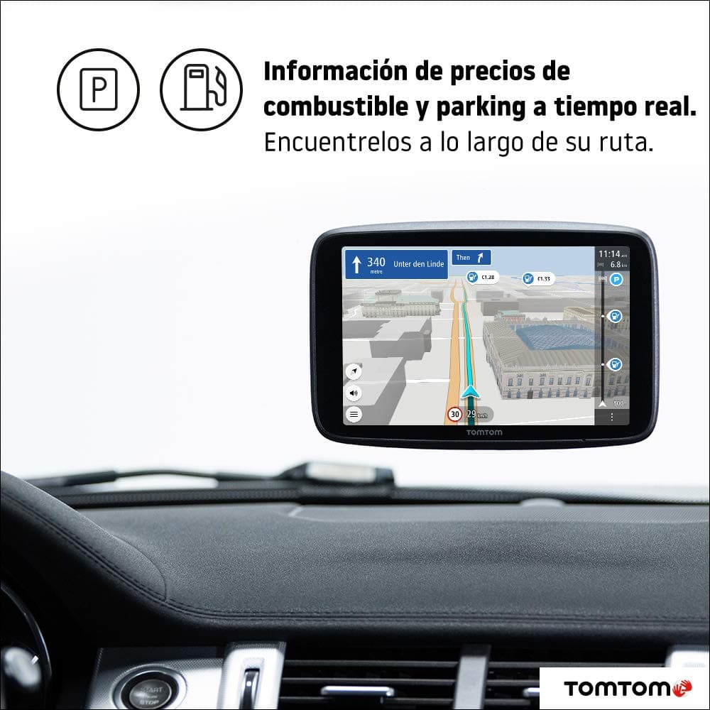 TomTom GPS para coche GO Discover, 6 pulgadas, con tráfico y radares, mapas del mundo, actualizaciones rápidas via WiFi, disponibilidad de parking, precios de combustible, soporte Click-Drive — view 3