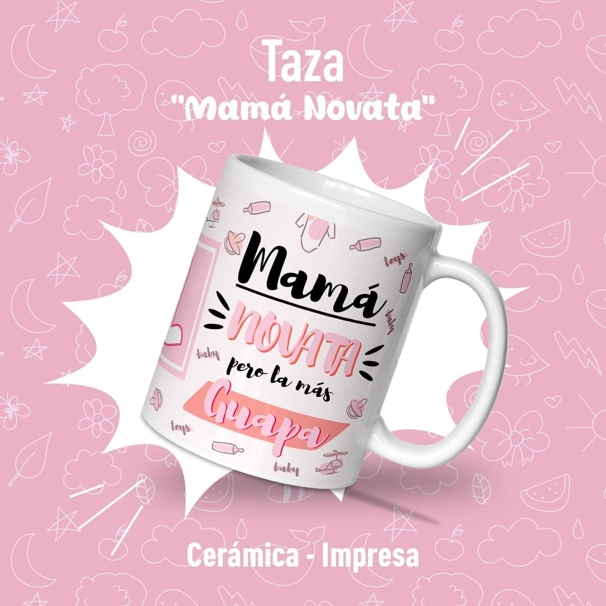 Taza Mamá Primeriza – Regalo Original para Futuras Mamás y Día de la Madre – Detalle Emotivo para Embarazadas – Mama Novato - taza futura mama — view 2