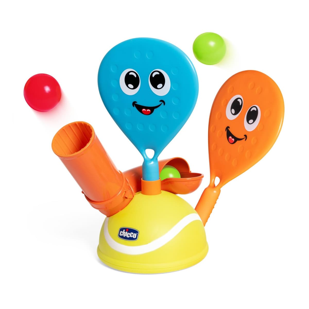 Chicco Padel Set, Juego electrónico de pádel, Incluye Dos Raquetas y Cuatro Pelotas, Entrena la coordinación Manual y la motricidad Fina, Juegos Deportivos, 3-5 años