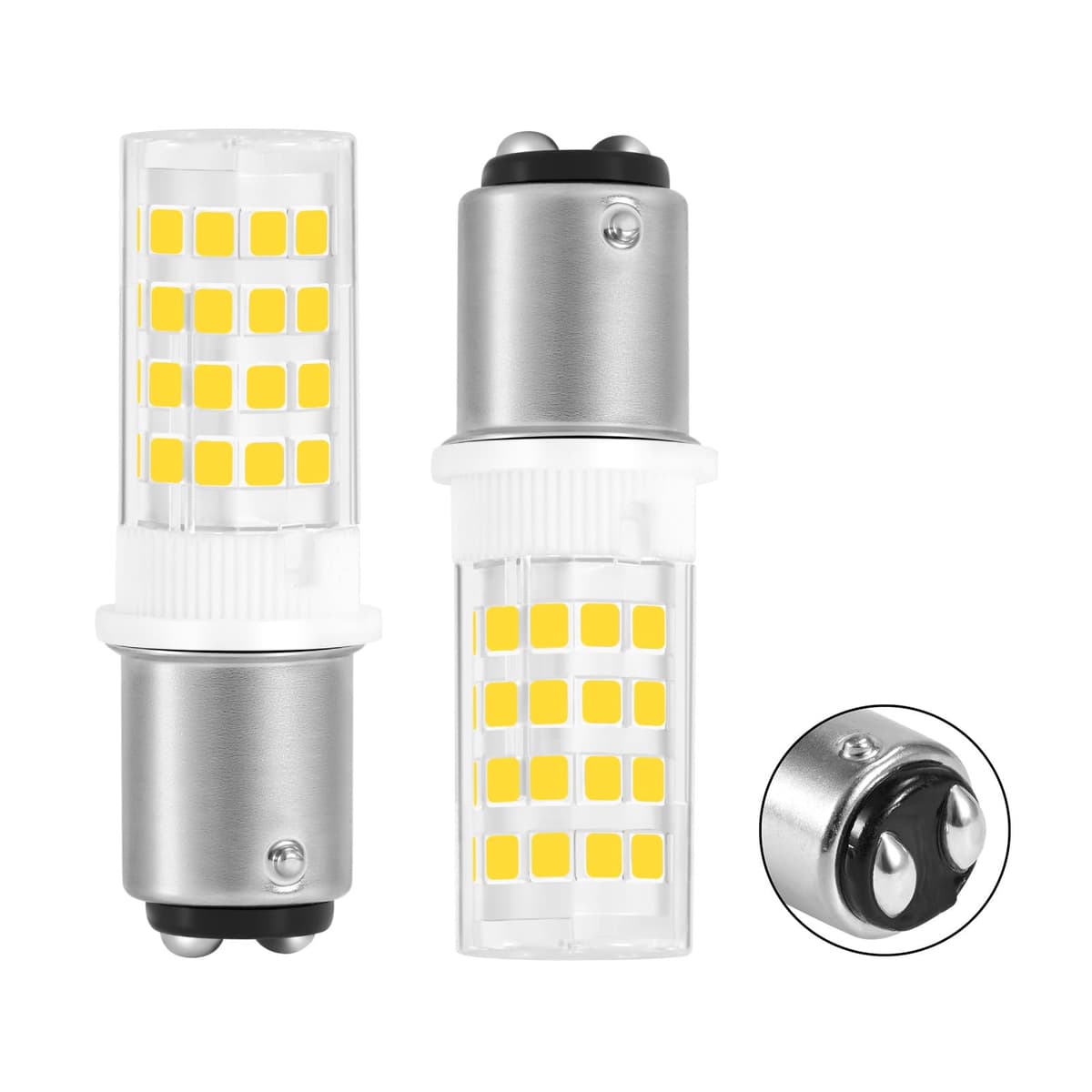 BA15D 12V -1076 LED Bulb for Marine Navigation Anchor Stern Lights Camper Trailer Motorhome Light Replacement ALR12, 1004 1130 1176 Double Contact Bayonet Base AC12V/DC12-24V (6000K Cool White, 2Pack)
