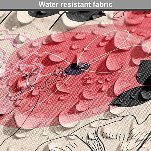 Ambesonne Floral Fabric by The Yard, Modern Abstract Big Circled Abstract Flowers Blossoms and Leaves Art Print, Decorative Fabric for Upholstery and Home Accents, 3 Yards, Charcoal Pink — view 5