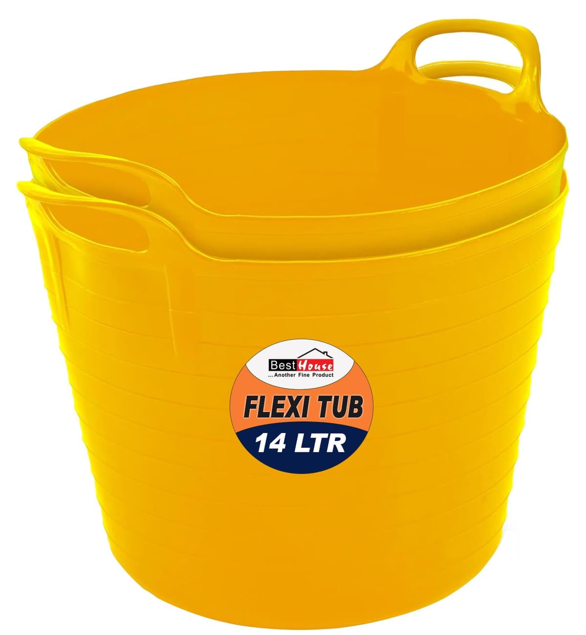 Best House | 3 Pcs of Flexi Tub with Handles | Small Size | Mini | 7 Litres | Yellow | Garden Tubs | Plastic Storage Container for Home, Washing, Garden Waste and DIY Projects — view 10