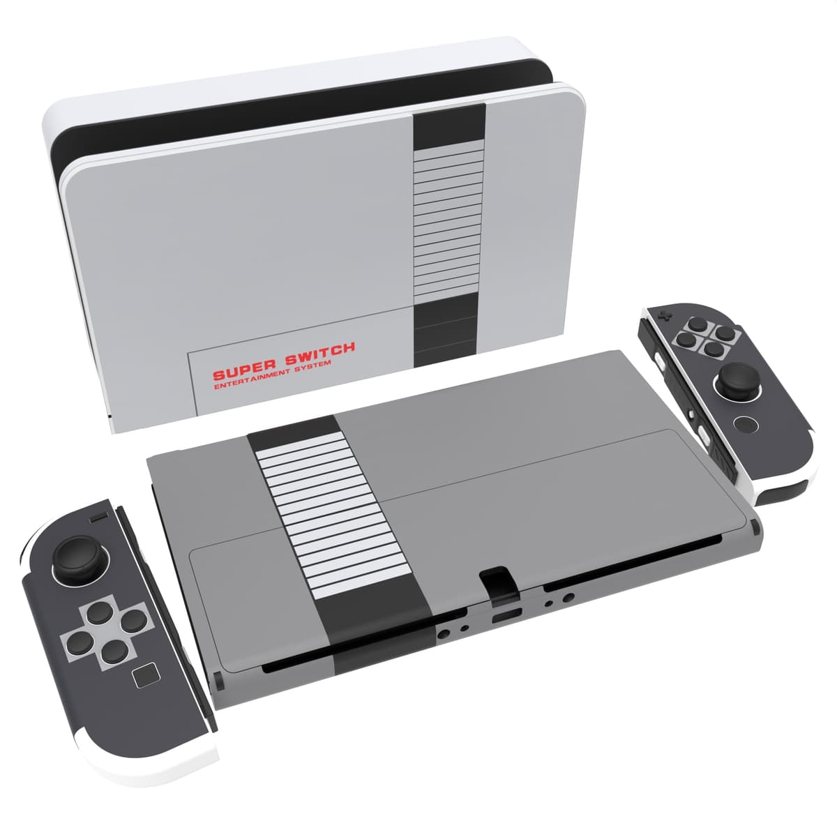 playvital Full Set Protective Stickers for Nintendo Switch OLED Model, Customized Vinyl Decal Skins for Switch OLED Console & Joycon & Dock & Grip - Nebula Galaxy — view 33