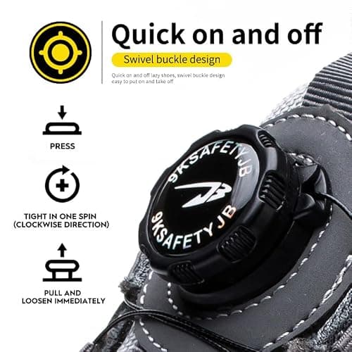 KEXUEJIA Steel Toe Work Shoes for Men Women Lightweight Comfortable Industrial & Construction Outdoors Safety Shoes — view 5